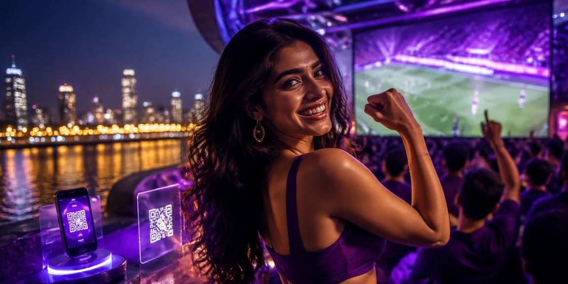 Mobile cricket betting with neon style interface in India