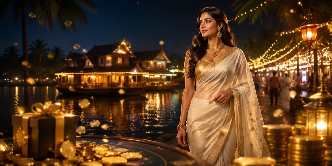 Indian woman playing rummy responsibly in traditional dress